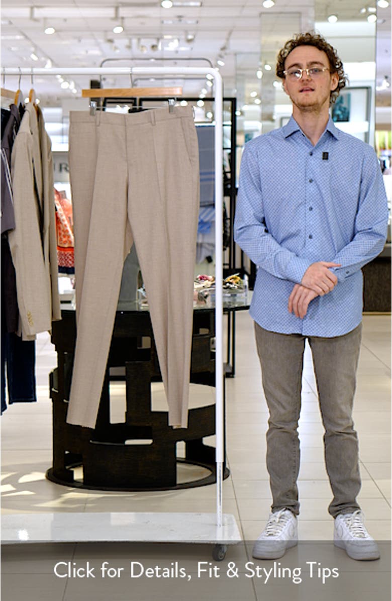 Genius Slim Fit Wool Blend Mélange Dress Pants, sales video thumbnail