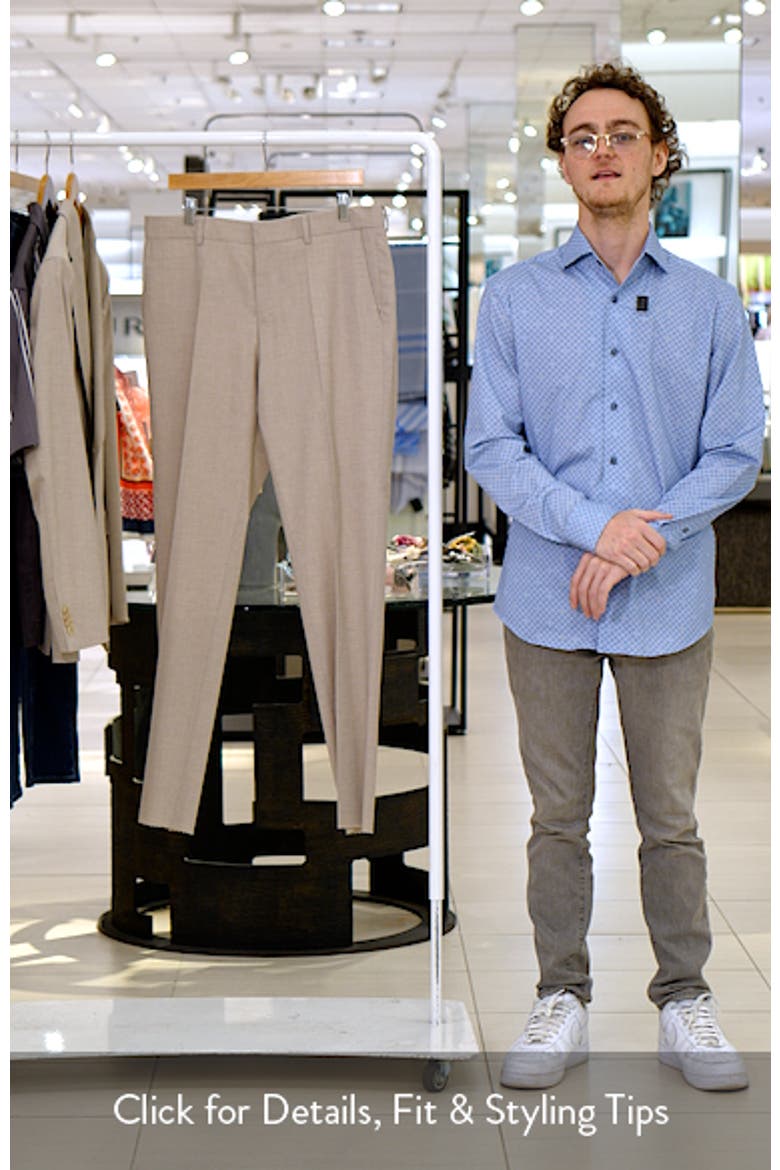 Genius Slim Fit Wool Blend Mélange Dress Pants video