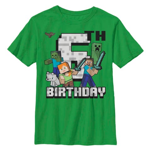 Boy's Minecraft Happy 6th Birthday  Graphic T-Shirt