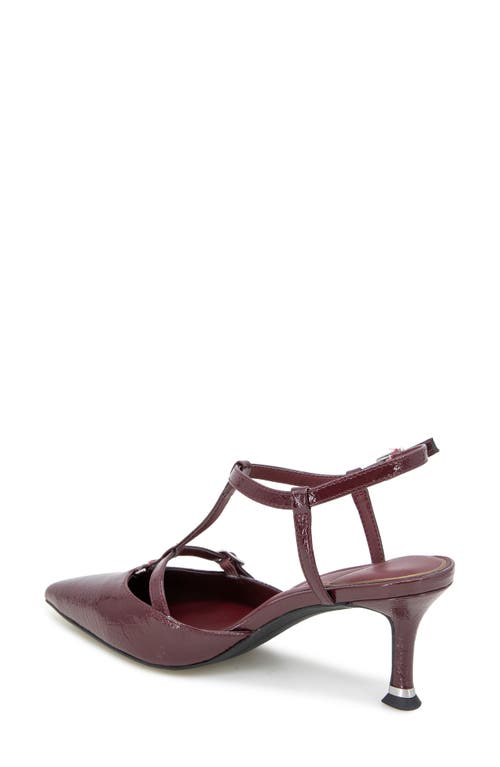 Kenneth Cole Urka Crinkle Patent Slingback Heel In Burgundy