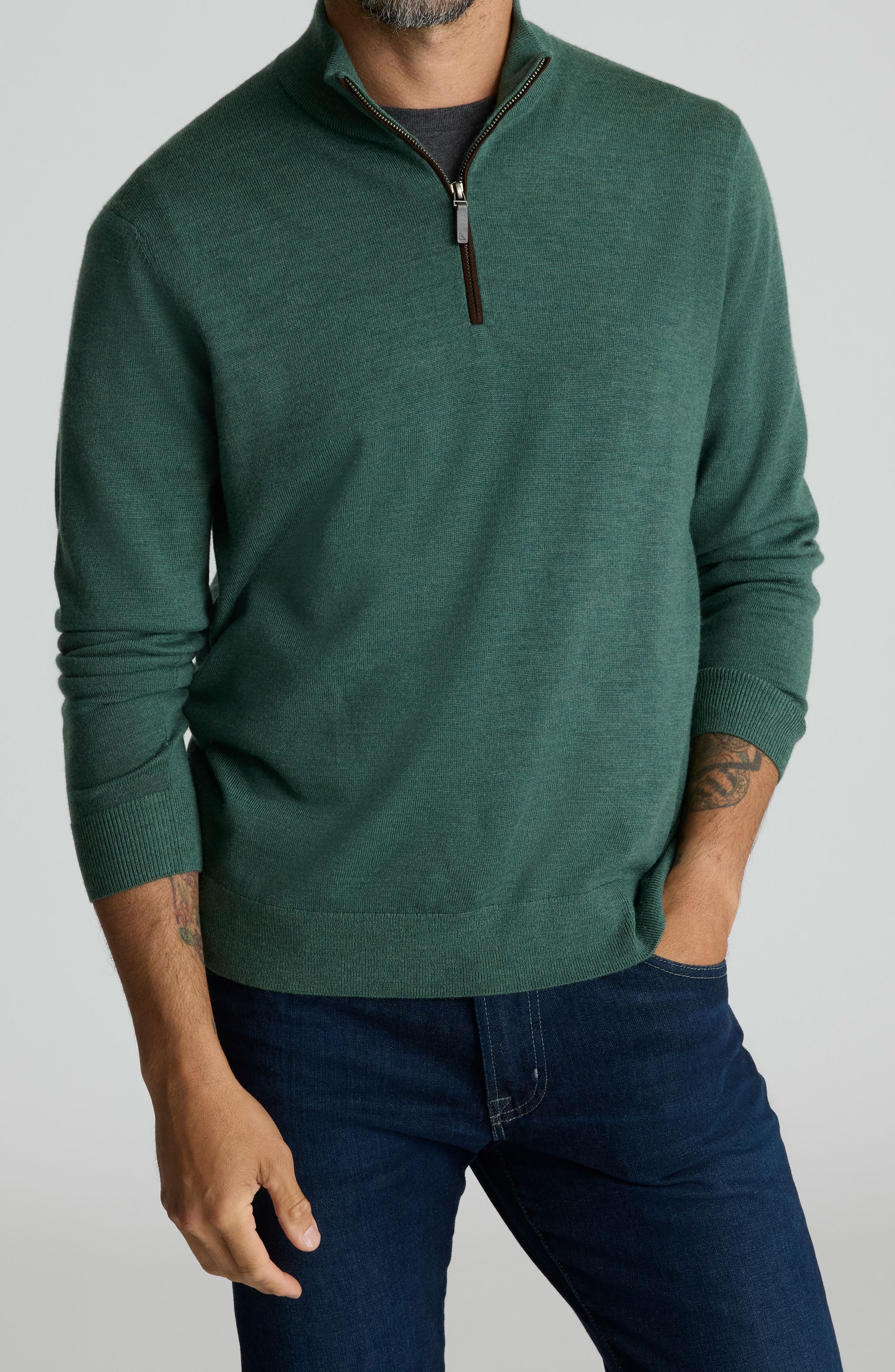 UNTUCKit Belguardo Merino Wool Quarter Zip Sweater