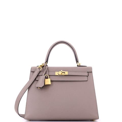Kelly Handbag Grey Epsom with Gold Hardware 25