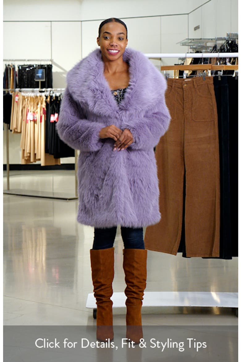 Faux Fur Wide Shawl Coat video