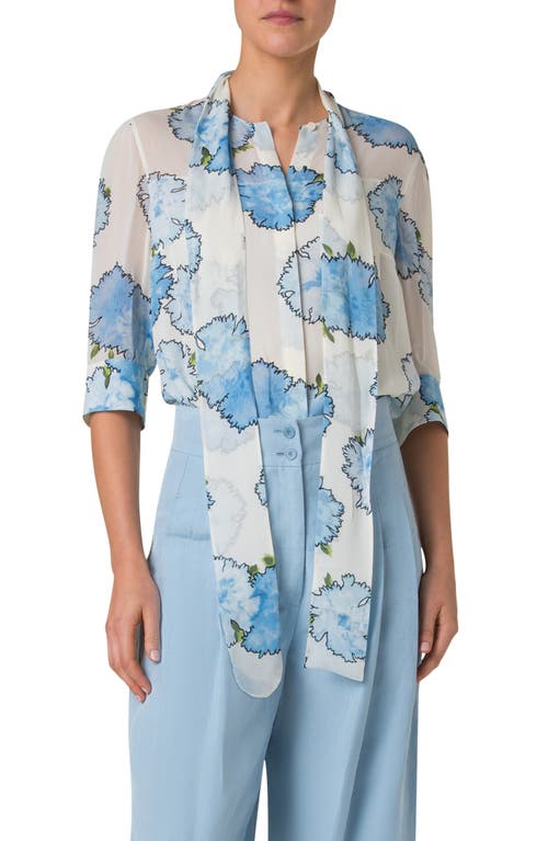 AKRIS PUNTO AKRIS PUNTO PRINT GEORGETTE TOP