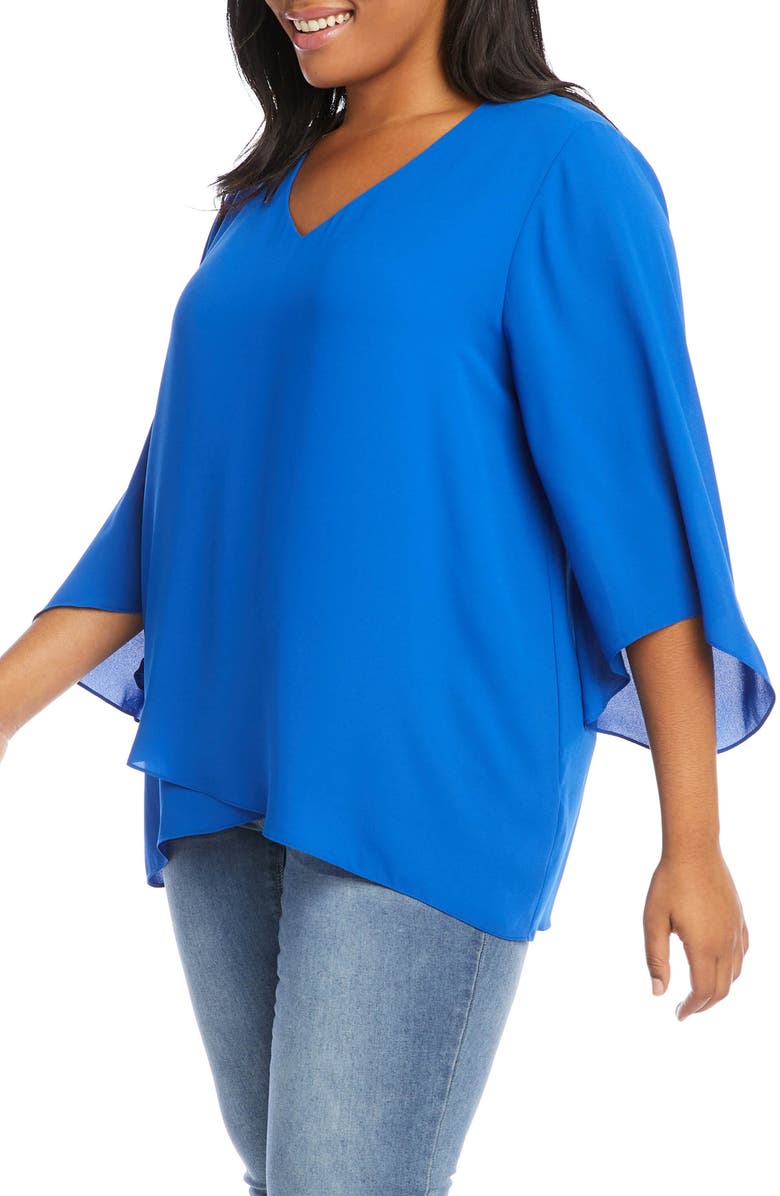Karen Kane Crossover Hem Asymmetric Top, Alternate, color,