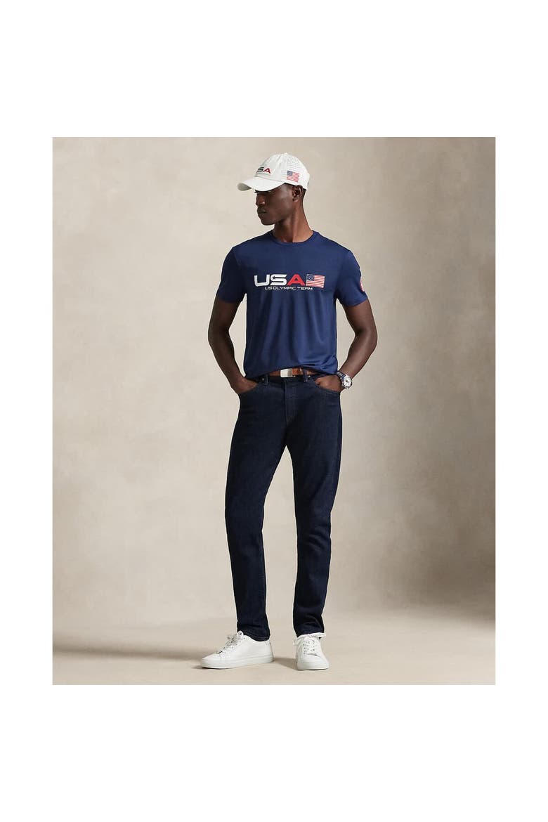 Men's Polo Ralph Lauren Team USA Stretch Jersey T-Shirt, Alternate, color, Navy