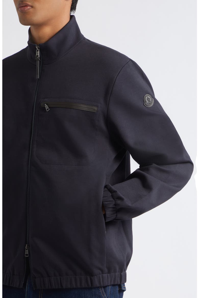 Cotton Blend Zip Cardigan, Alternate, color, DARK NAVY BLUE
