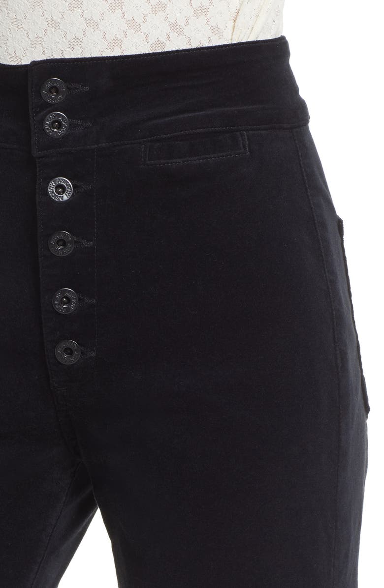 ASKK NY Brighton High Waist Button Fly Velveteen Wide Leg Jeans, Alternate, color, 