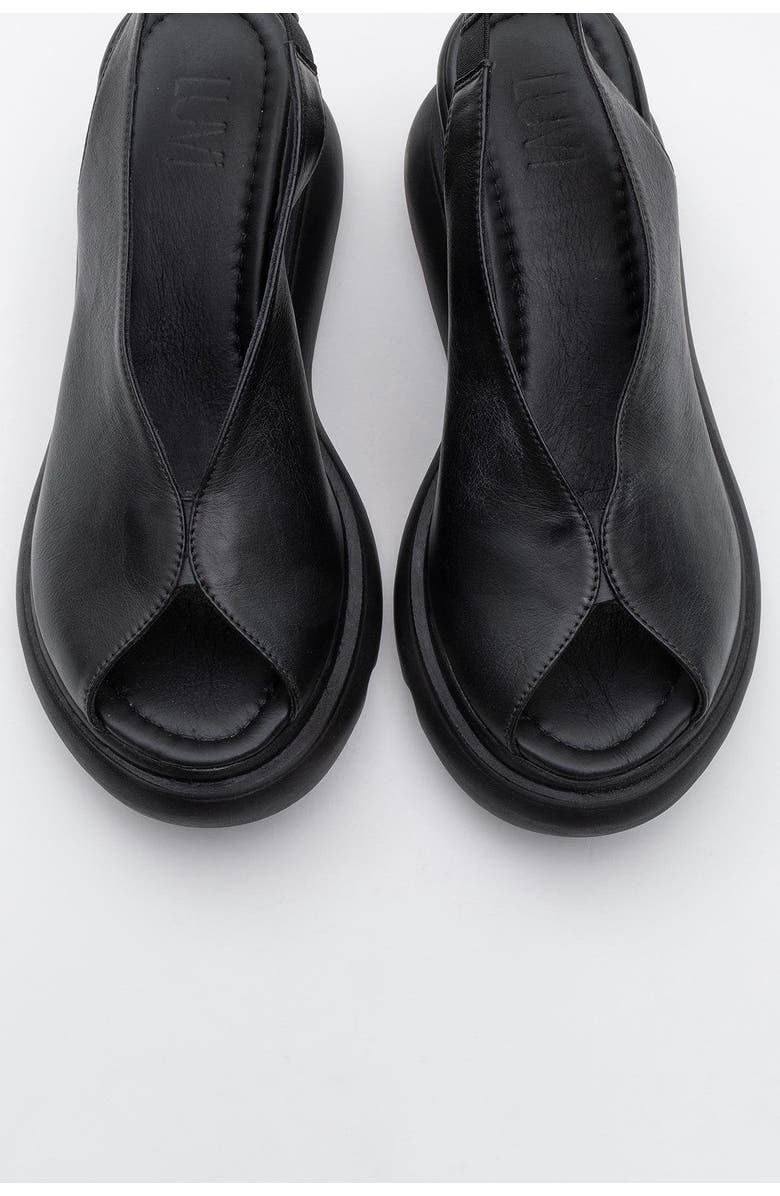 Forever & Always Shoes Sam Leather Platform Sandal, Alternate, color, Black Leather