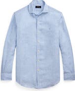 Polo Ralph Lauren Classic Fit Houndstooth Linen Button-Up Shirt