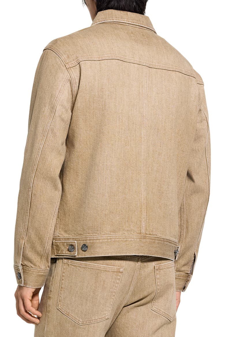 Tinted Denim Trucker Jacket, Alternate, color, WASHED BROWN