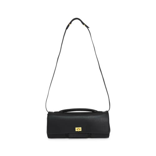 Belle & Bloom Love Boat Leather Clutch Bag In Black