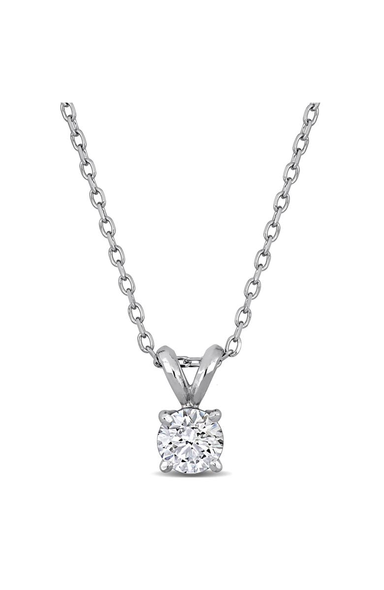 Julianna B. 1/2 CTW Lab-Grown Diamond Solitaire Necklace Platinum, Main, color, White Gold