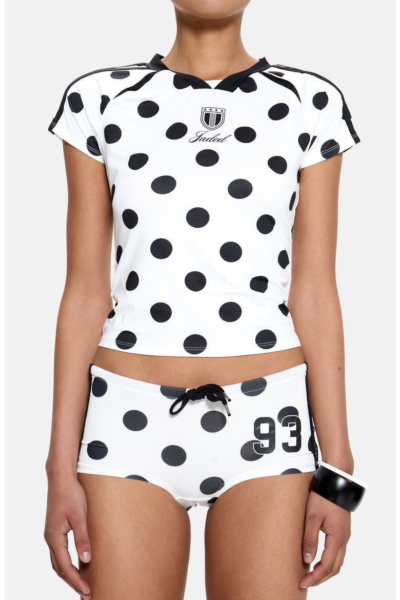 No.13 Polka Dot Football Top, Alternate, color, WHITE