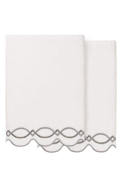 Diamond Chain Scallop Set of 2 Bath Towels