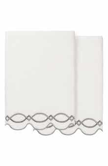 Diamond Chain Scallop Set of 2 Bath Towels