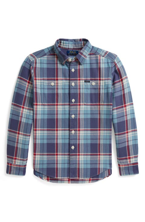 Kids' Plaid Lightweight Flannel Shirt