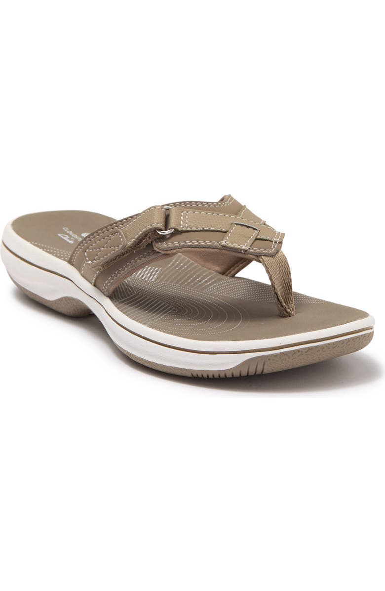 Clarks<sup>®</sup> Clarks Breeze Sea Cushioned Flip-Flop Sandal, Main, color, Taupe