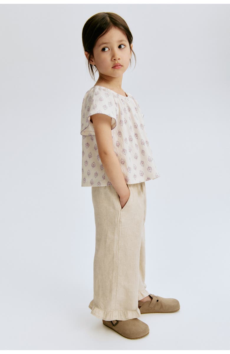 H&M Linen-blend Drawstring Trousers, Alternate, color, Natural Beige