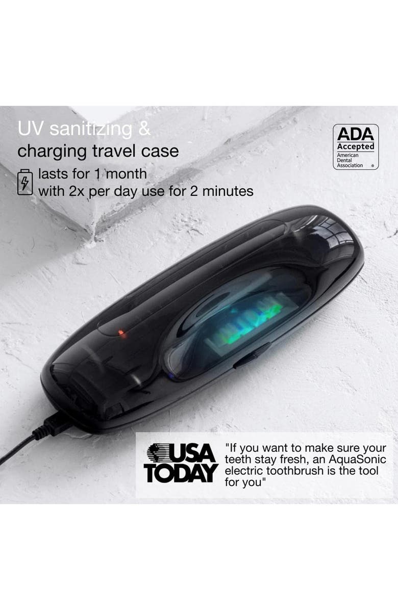 AQUASONIC Black Series Pro Ultrasonic Whitening Toothbrush, Alternate, color, Black