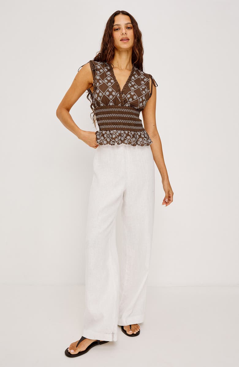 Rails Rizzo Embroidered Top, Alternate, color, Cocoa Daisy Embroidery