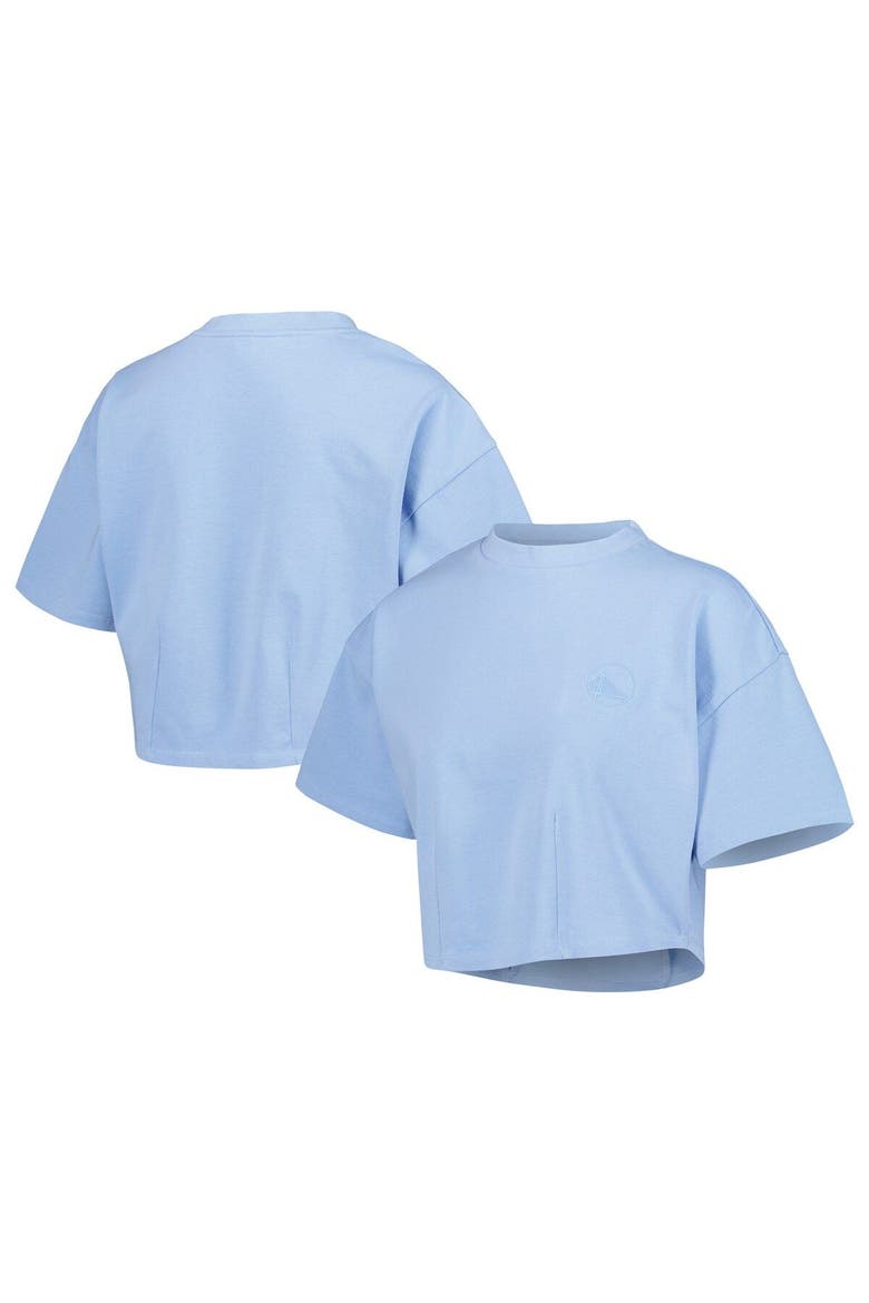 Men's Lusso Light Blue Golden State Warriors Nola Faded Tonal Cropped T-Shirt, Main, color, Light Blue