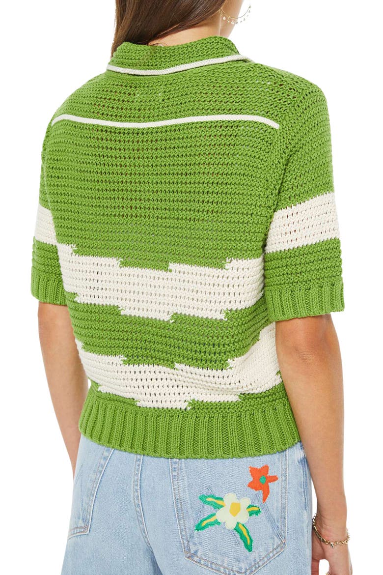 The Raquette Short Sleeve Cotton Sweater, Alternate, color, COWBOYS IN INDIA