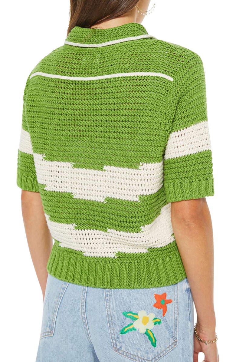 MOTHER The Raquette Short Sleeve Cotton Sweater, Alternate, color, Cowboys In India