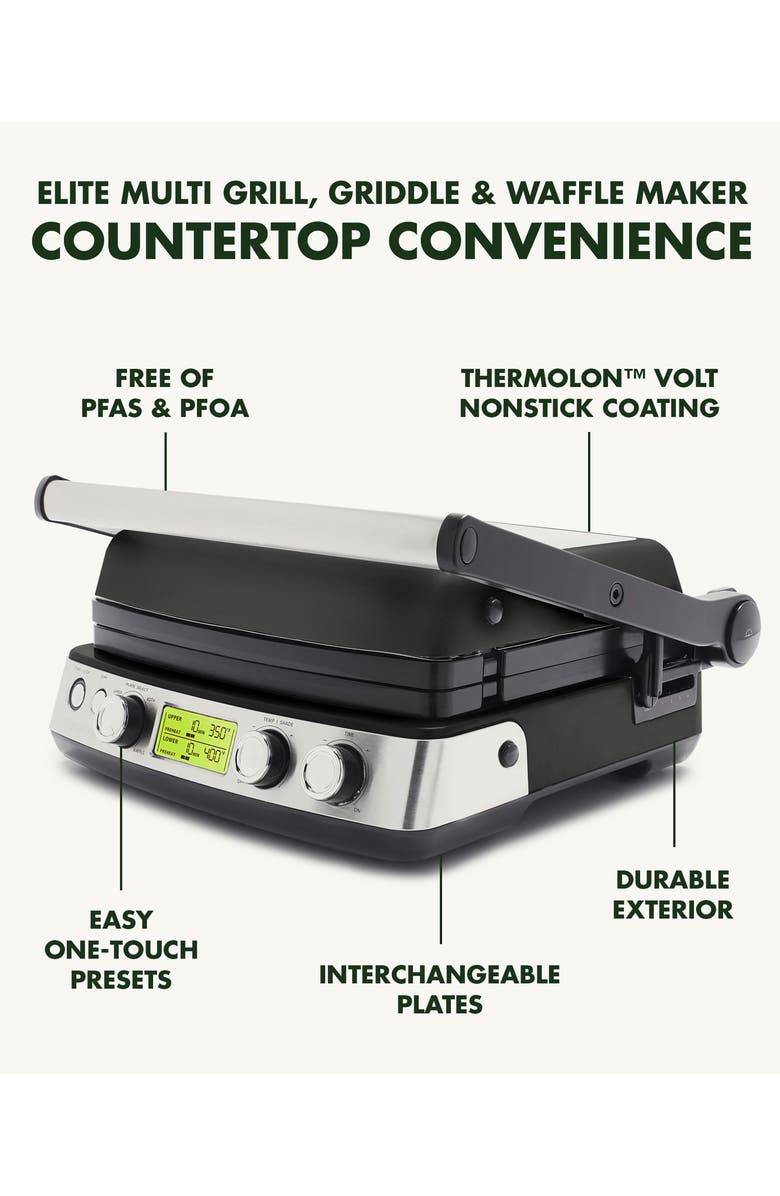 GreenPan Elite Ceramic Nonstick Multi Grill/Griddle/Waffle Maker, Alternate, color,