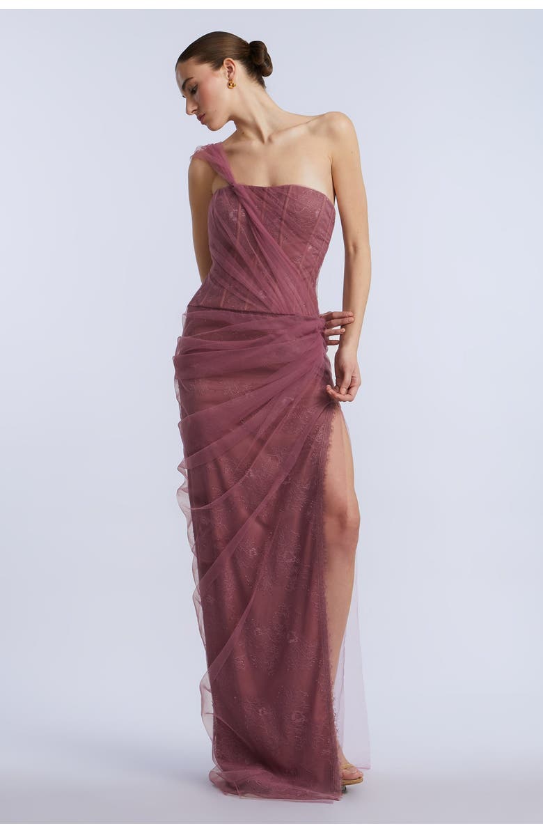 BCBGMAXAZRIA Tulle & Lace Gown, Alternate, color,