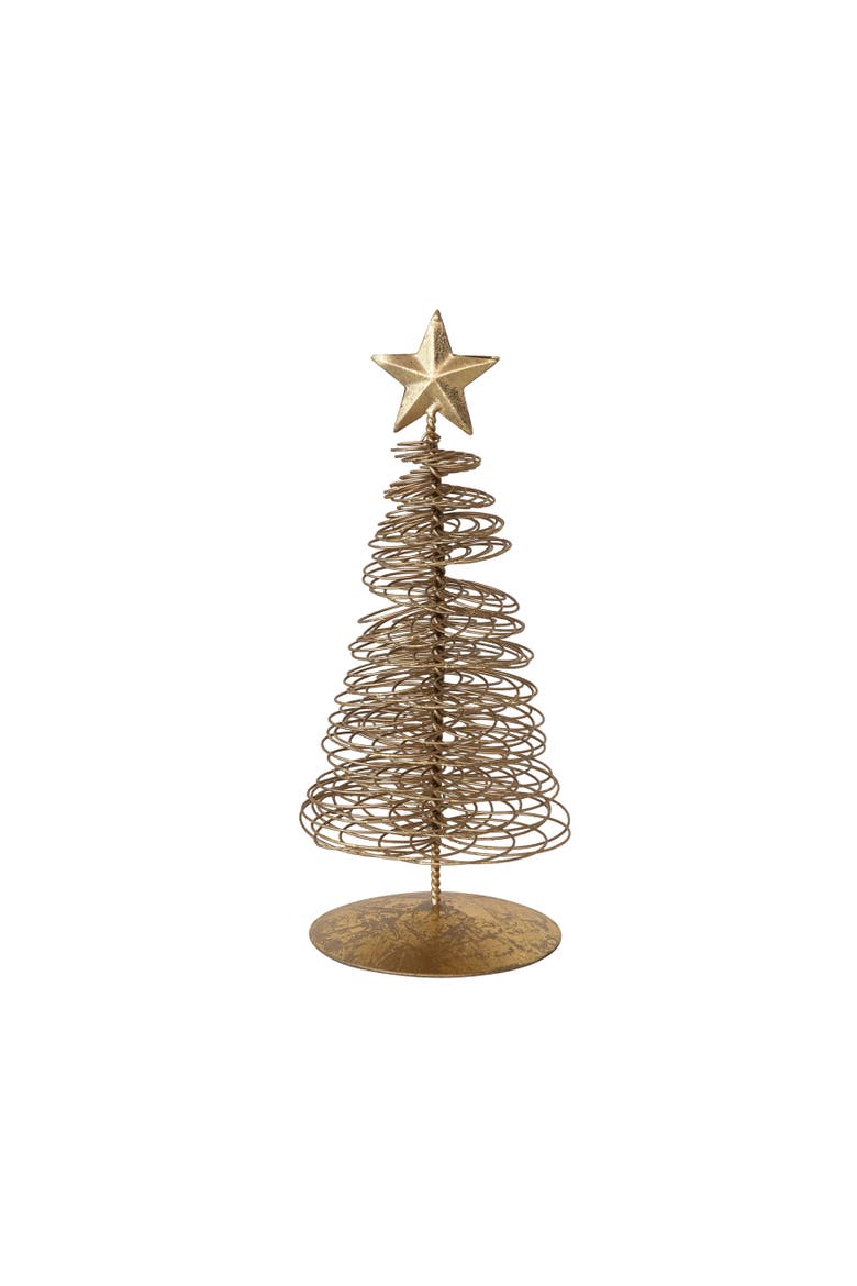 Gold Wire Christmas Tree with Star Topper, Main, color, Gold