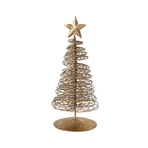 Gold Wire Christmas Tree with Star Topper