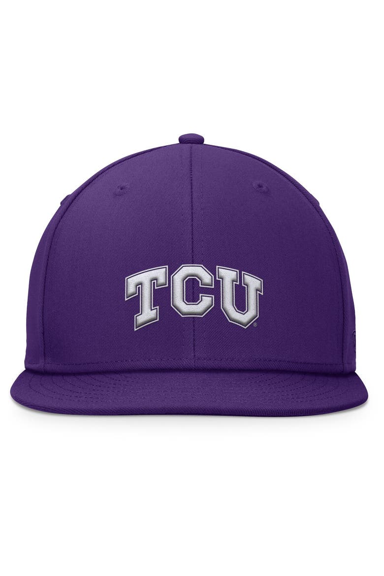 Men's Top of the World Purple TCU Horned Frogs Fundamental Snapback Hat, Alternate, color, Purple