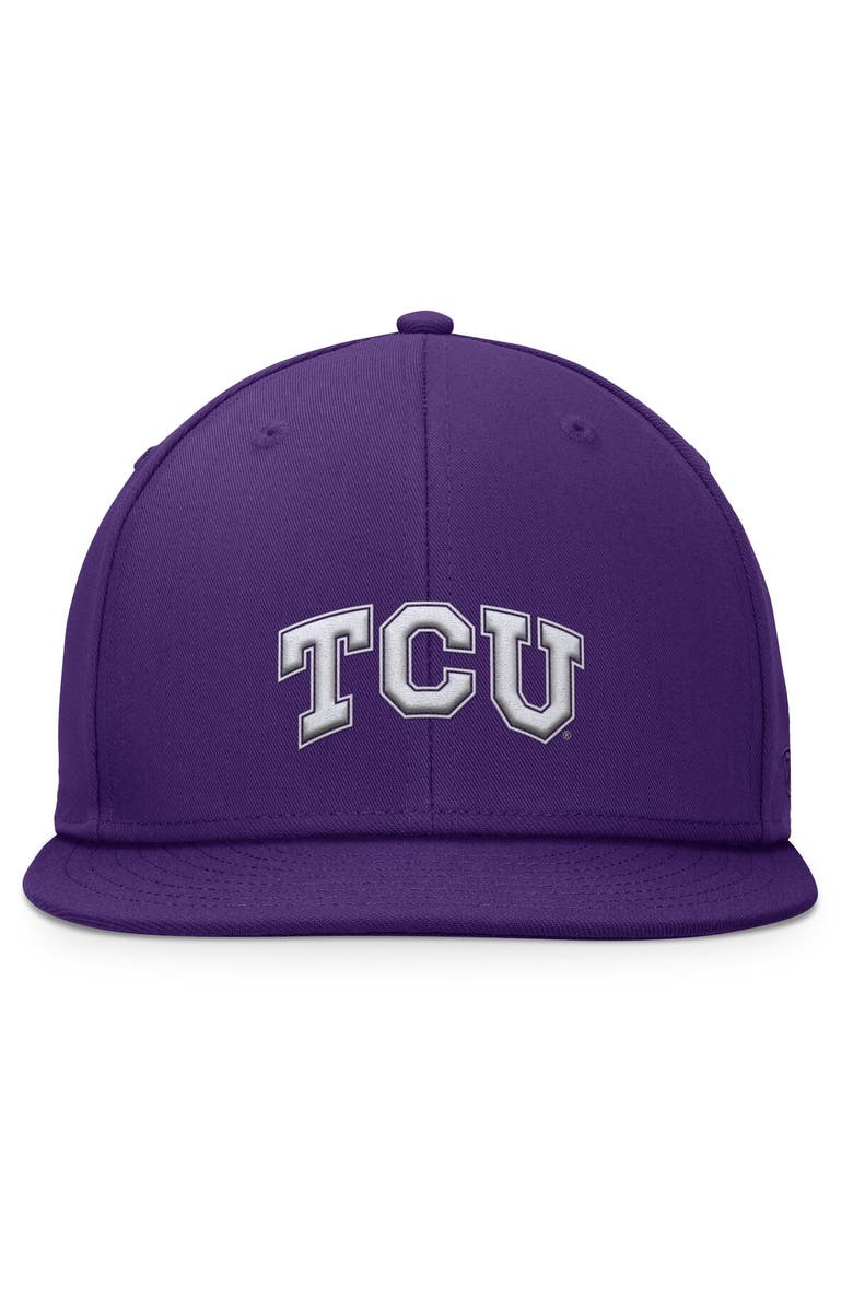 TOP OF THE WORLD Men's Top of the World Purple TCU Horned Frogs Fundamental Snapback Hat, Alternate, color, Purple