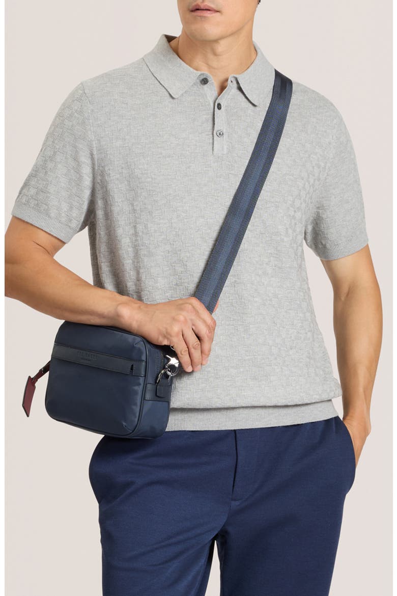 T Stitch Sweater Polo, Main, color, GREY HEATHER