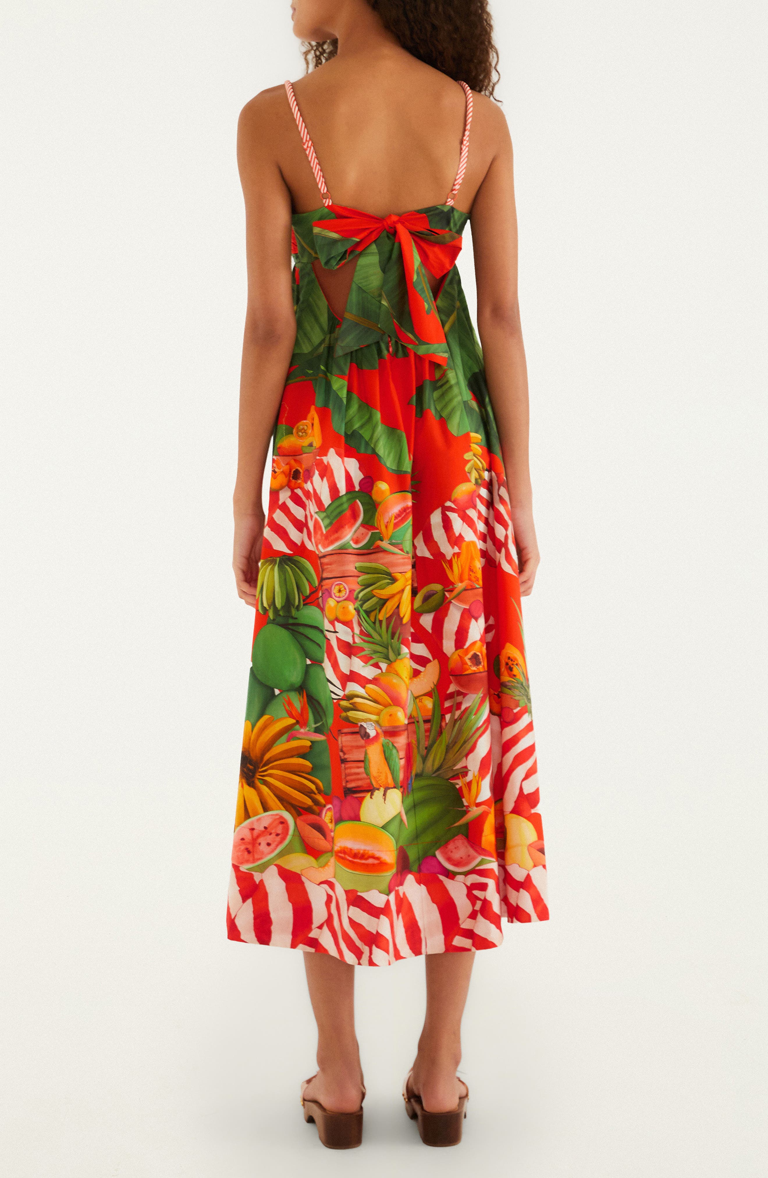 PAMM 【 thanks fruits summer dress 】 FARM Rio Fruit Trolley Midi Dress (Women) | Nordstrom