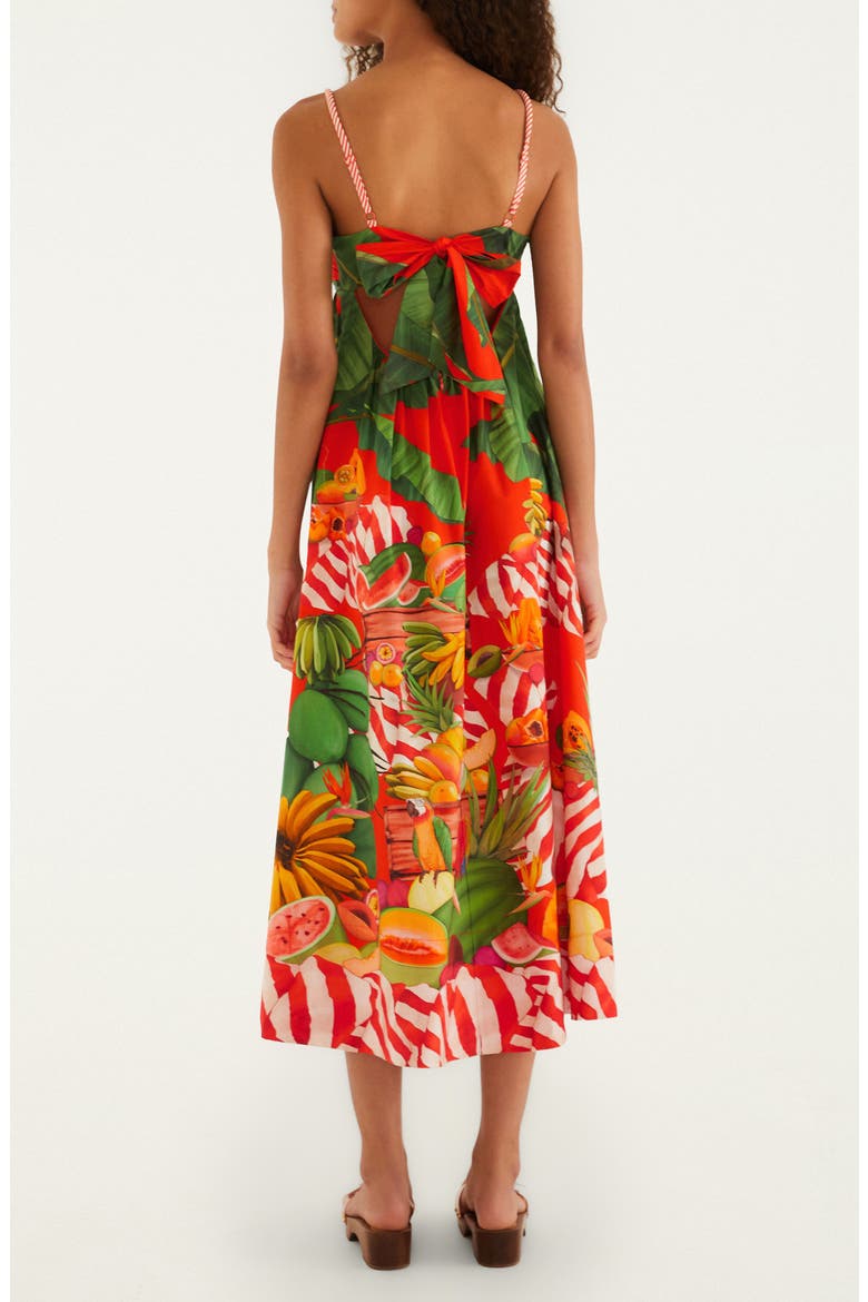 Fruit Trolley Midi Dress, Alternate, color, FRUIT TROLLEY RED