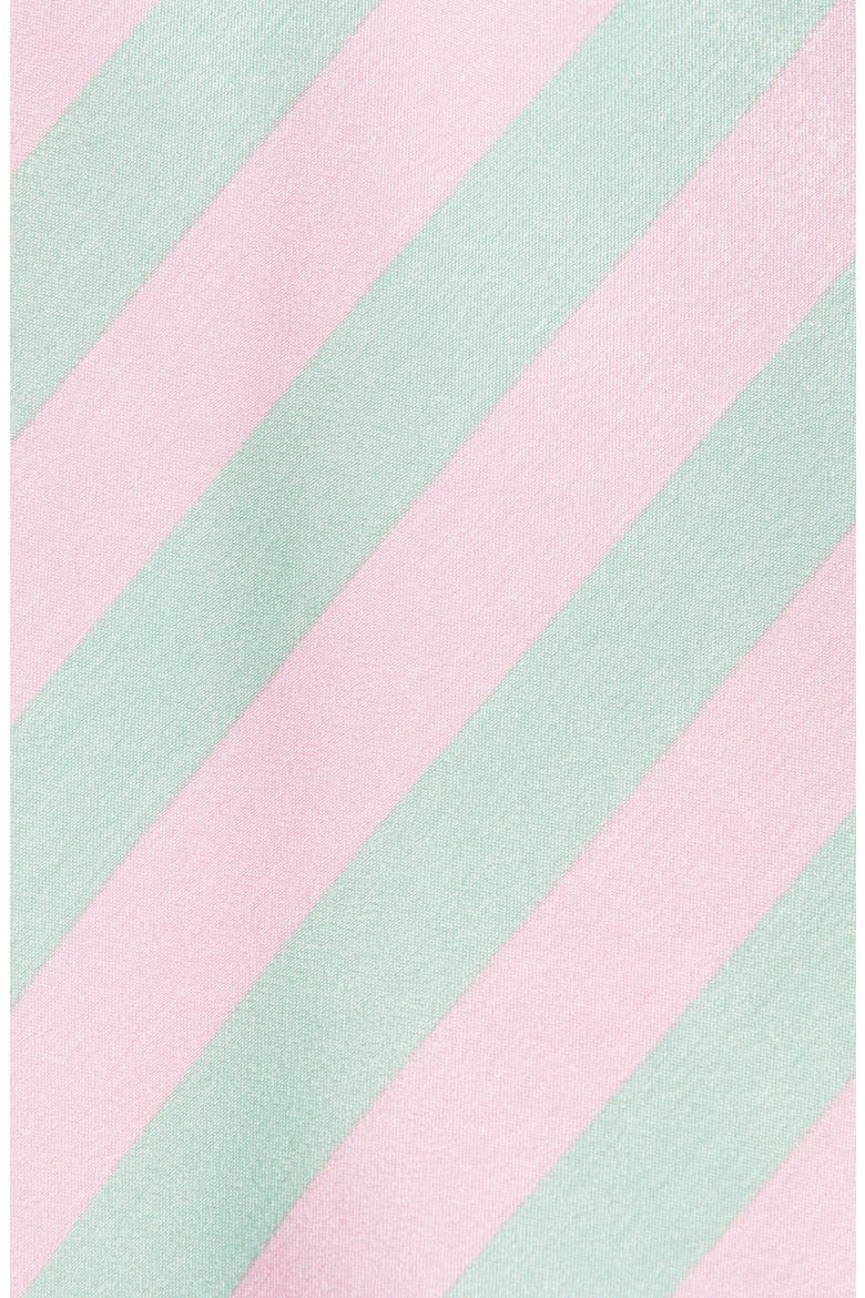 Satin Pajamas with Eye Mask, Alternate, color, GREEN MENTHOL EVEN STRIPE