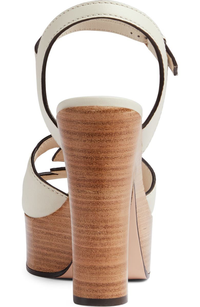 Gucci Interlocking G Cutout Platform Sandal, Alternate, color, Mystic White