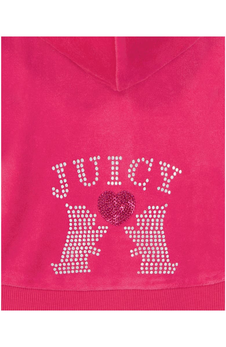 Juicy Couture Embellished Velour Hoodie & Joggers Set, Alternate, color, Pink