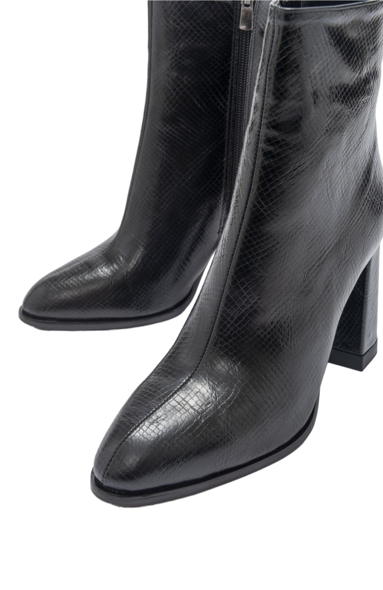 Prologue Shoes Jewel High Heel Boot, Alternate, color, Black Print Faux Leather