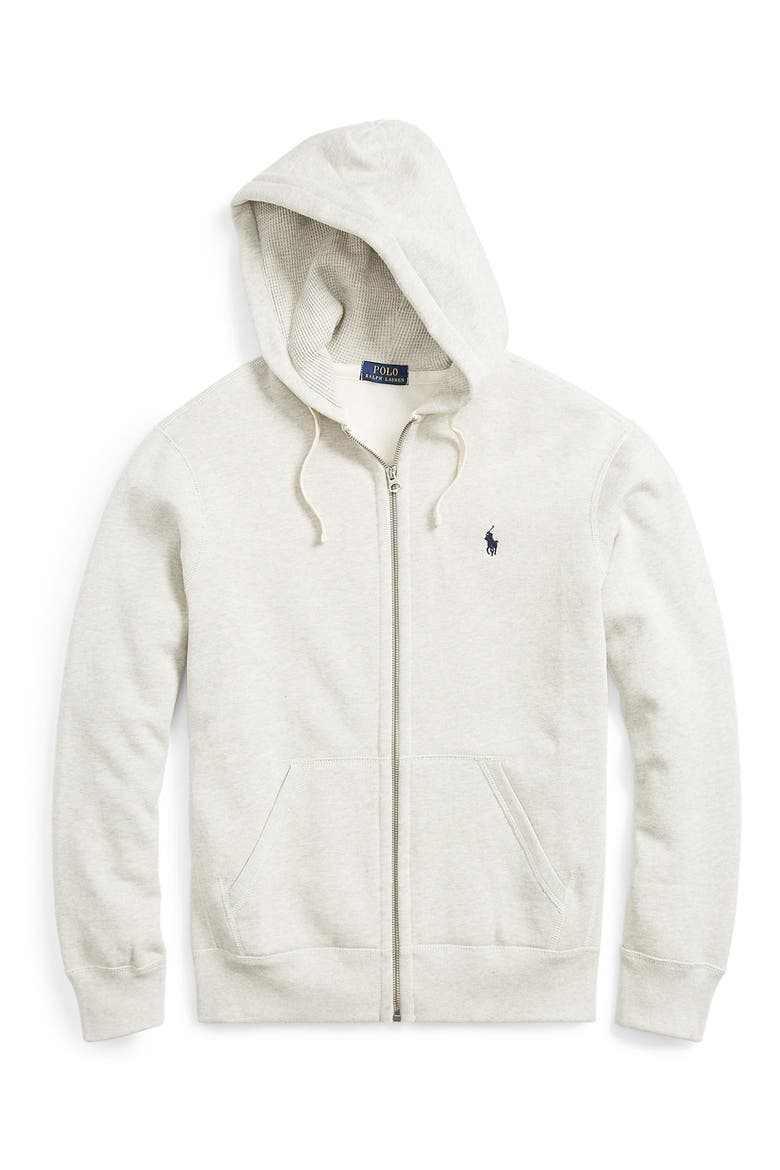 Cotton Blend Fleece Zip Front Hoodie, Alternate, color, LIGHT SPORT HEATHER