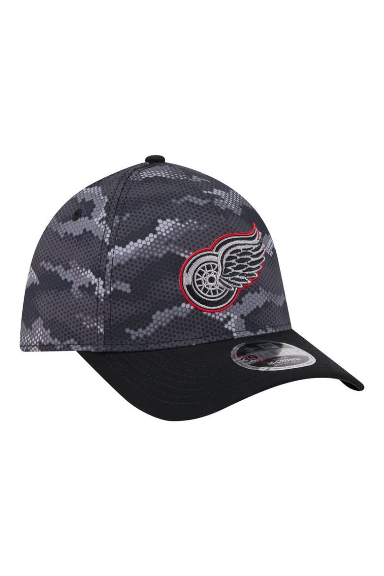 Men's New Era Black Detroit Red Wings Zero Dark 39THIRTY Flex Hat, Alternate, color, Black