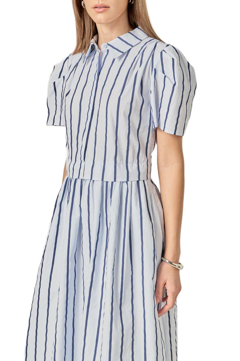 Stripe A-Line Dress, Alternate, color, BLUE STRIPE