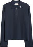 HONOR THE GIFT Wavy Knit Long Sleeve Zip Polo