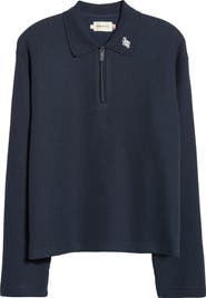 HONOR THE GIFT Wavy Knit Long Sleeve Zip Polo