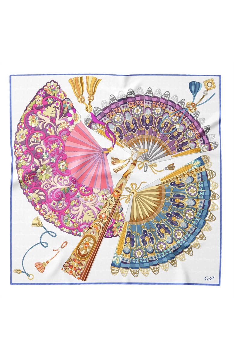 Elizabetta Venetian Fan - Silk Bandana, Main, color, Rainbow