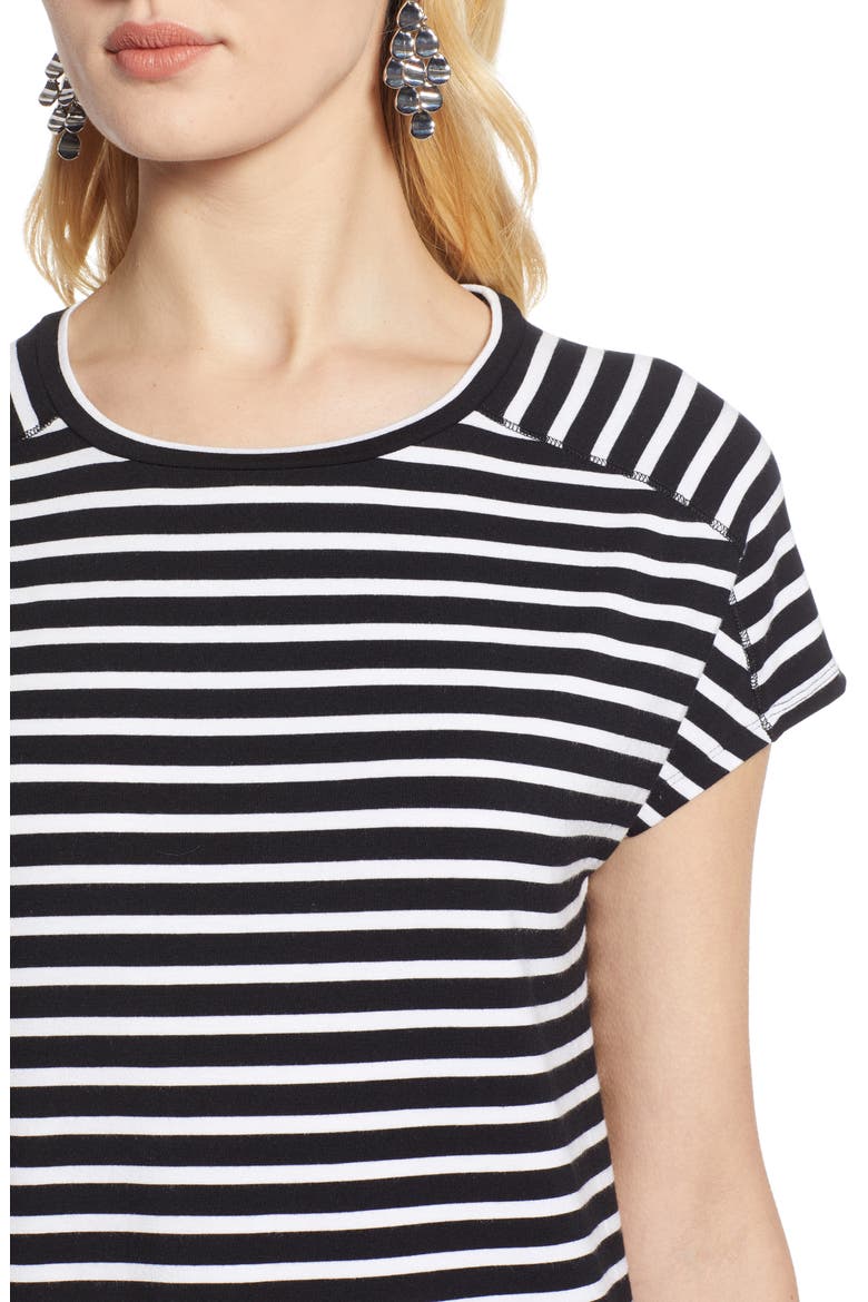 Crewneck Tee, Alternate, color, BLACK- WHITE STRIPE