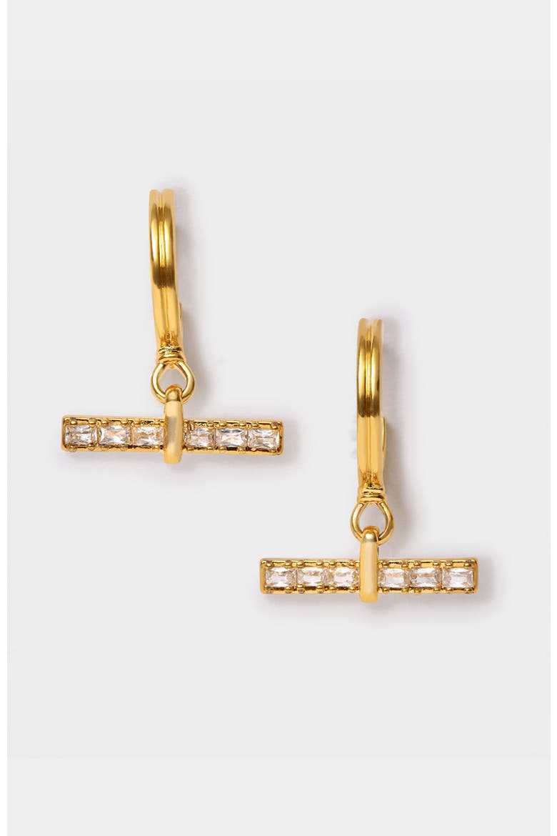 Lustre T-Bar Hoop Earrings, Main, color, GOLD