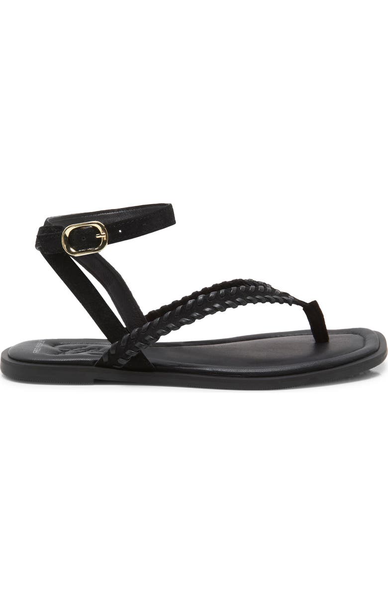 Free People Waverly Whipstitch Ankle Strap Sandal, Alternate, color, Black Tide
